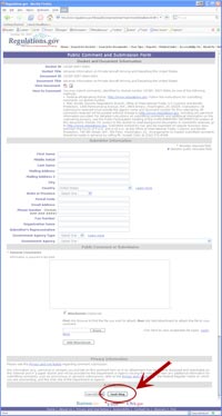 Public comments and submission form