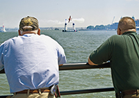 FAA officials monitor race safety.