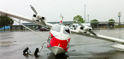 Featured Twin Bee damaged in Florida storm