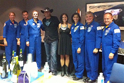 Ansel Brown with the space shuttle crew