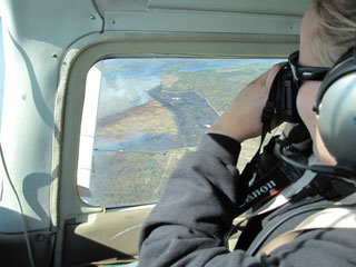 observing whooping crane nests