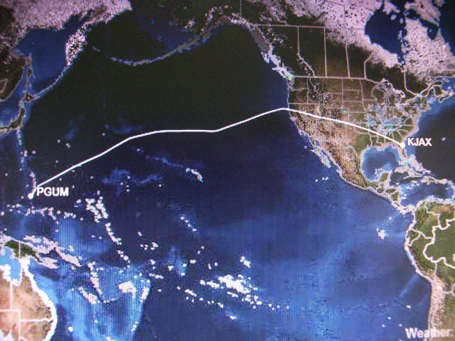 Guam to Jacksonville map