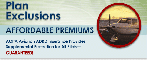 AOPA Aviation AD&D Insurance Exclusions