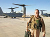 Capt. Gabriel Glinsky, a V-22 Osprey pilot currently deployed in Afghanistan, is teaching a private pilot ground school to a class of about 15 fellow Marines. 