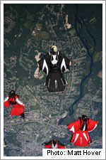 Skydiving in 'squirrel suits'