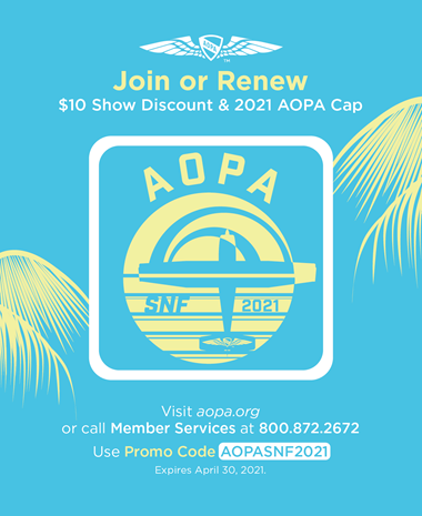 Use promo code AOPASNF2021 for a special offer on AOPA membership!