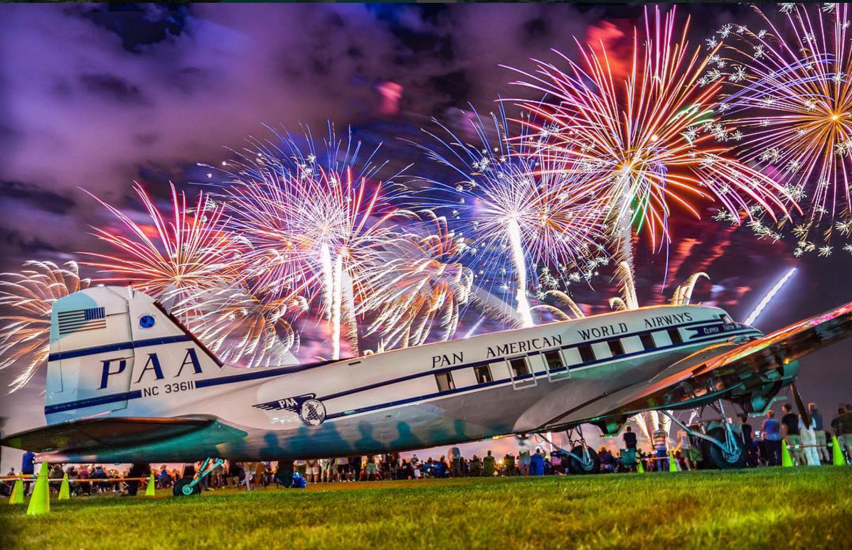 Aviation photographer Deon Mitton's inspirational photo of a DC-3 showered with fireworks is an example of spectacular Instagram photography. Photo courtesy of @deonmitton Deon Mitton.