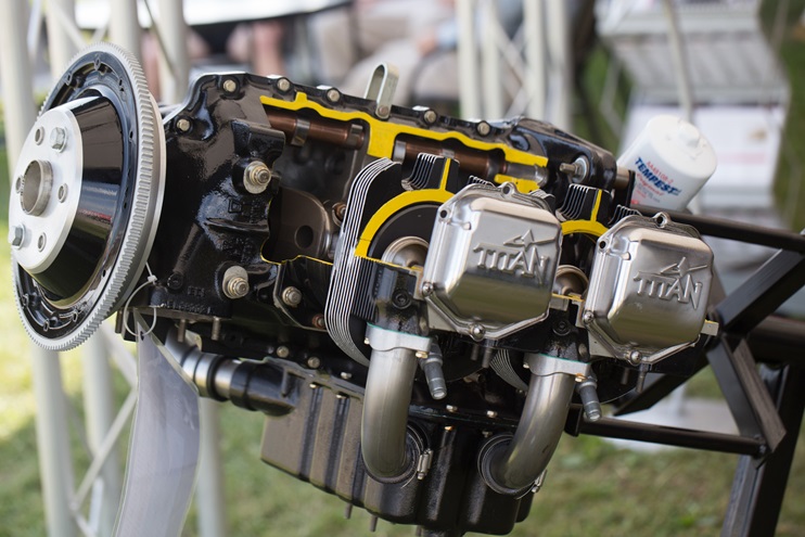 The Titan IO-370 in a cutaway version for display at EAA AirVenture. Jim Moore photo.