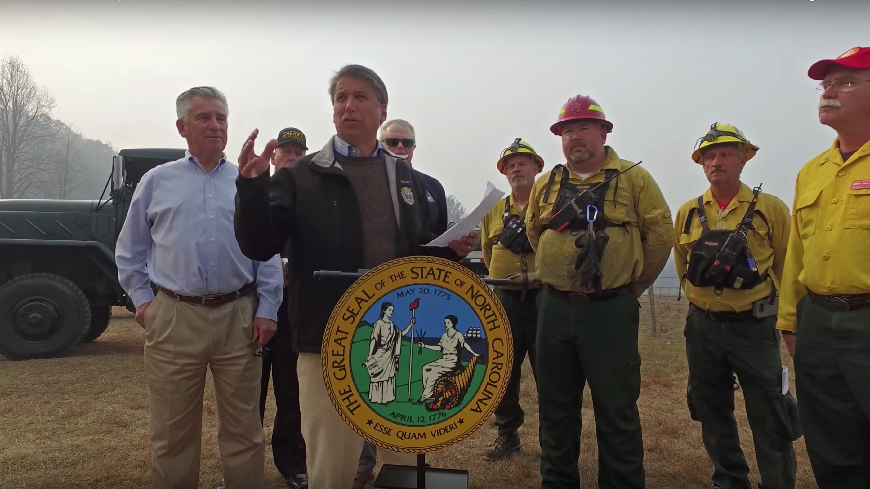 Wildfires in several Southern states are affecting general aviation operations, Nov. 14. Photo courtesy of the North Carolina Governor's Office.