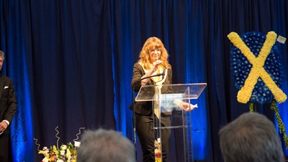 Dorothy Cochrane, curator of the general aviation aircraft collection for the National Air and Space Museum’s Steven F. Udvar-Hazy Center, recalled how Robert A. 'Bob' Hoover became the only pilot ever to have taxied an airplane into a building at the Chantilly, Virginia, center. Photo courtesy of George A. Kounis.