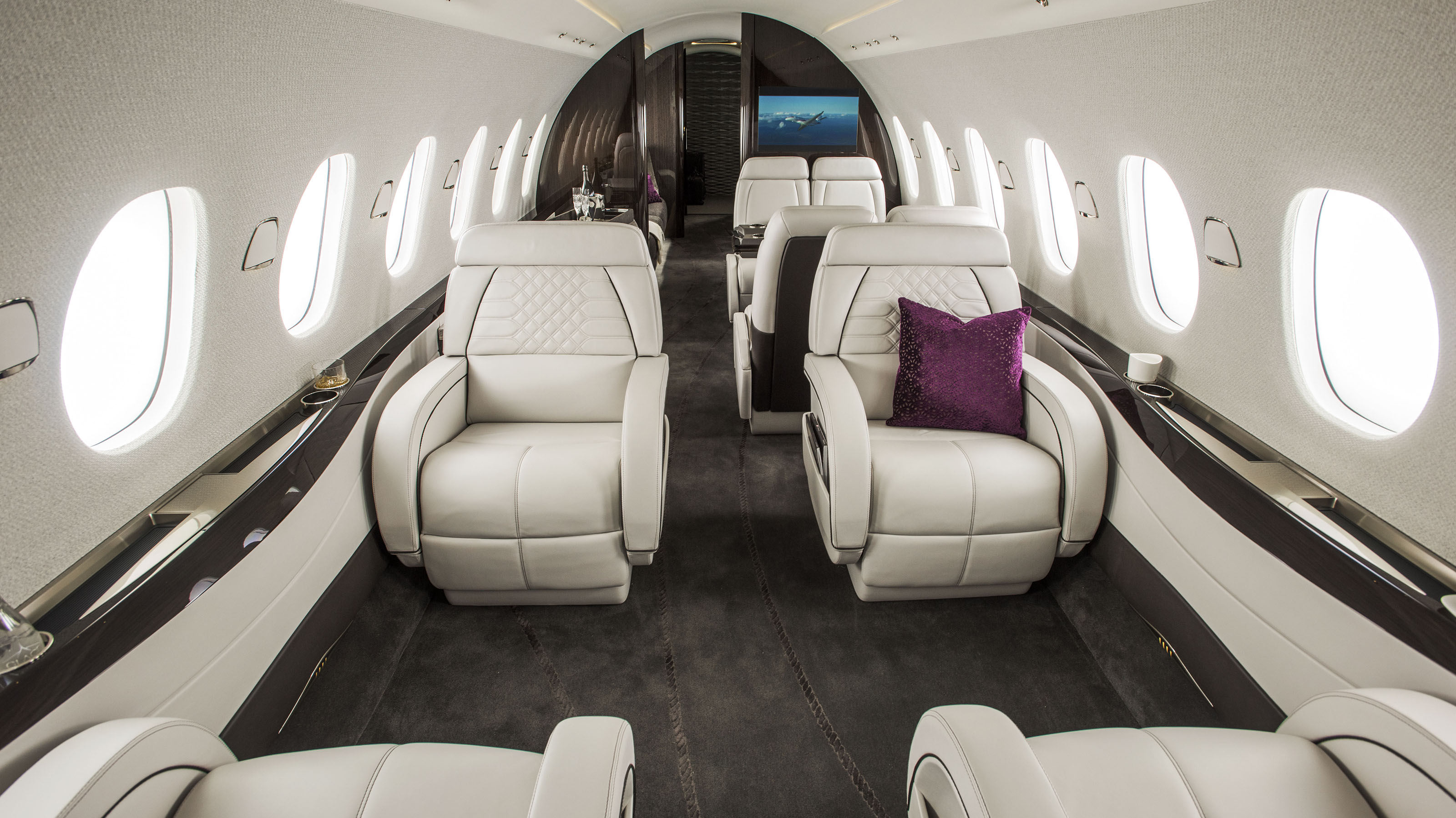 The Cessna Citation Hemisphere features a three-zone cabin with a 6-foot, 2-inch stand-up clearance and a flat floor.