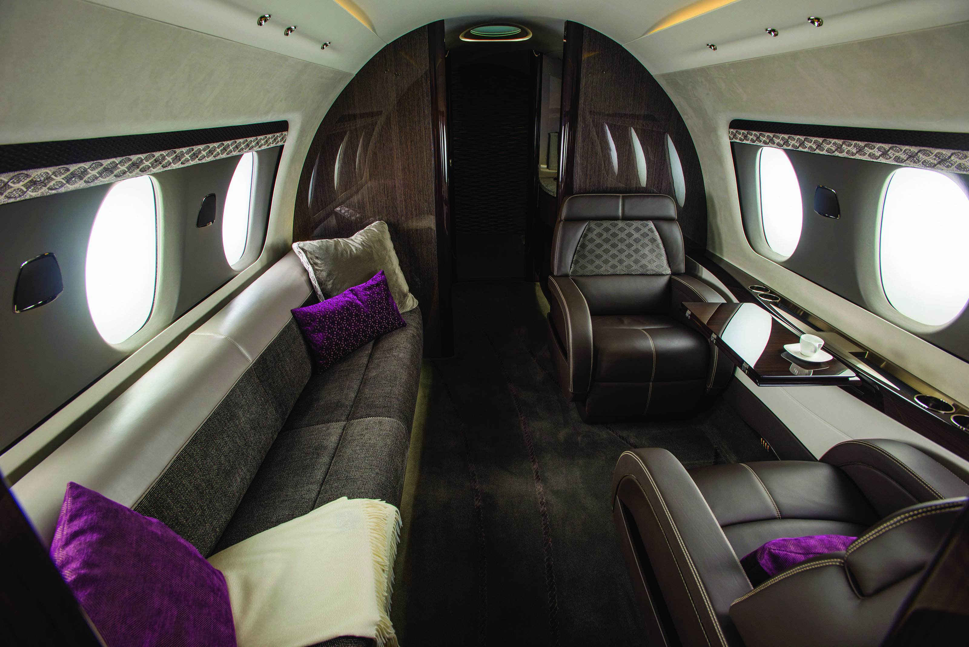 The Cessna Citation Hemisphere cabin features three zones and can accommodate 19 passengers.