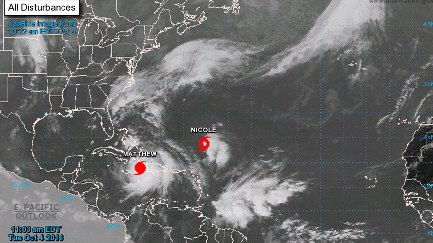 NOAA image of Hurricane Matthew.
