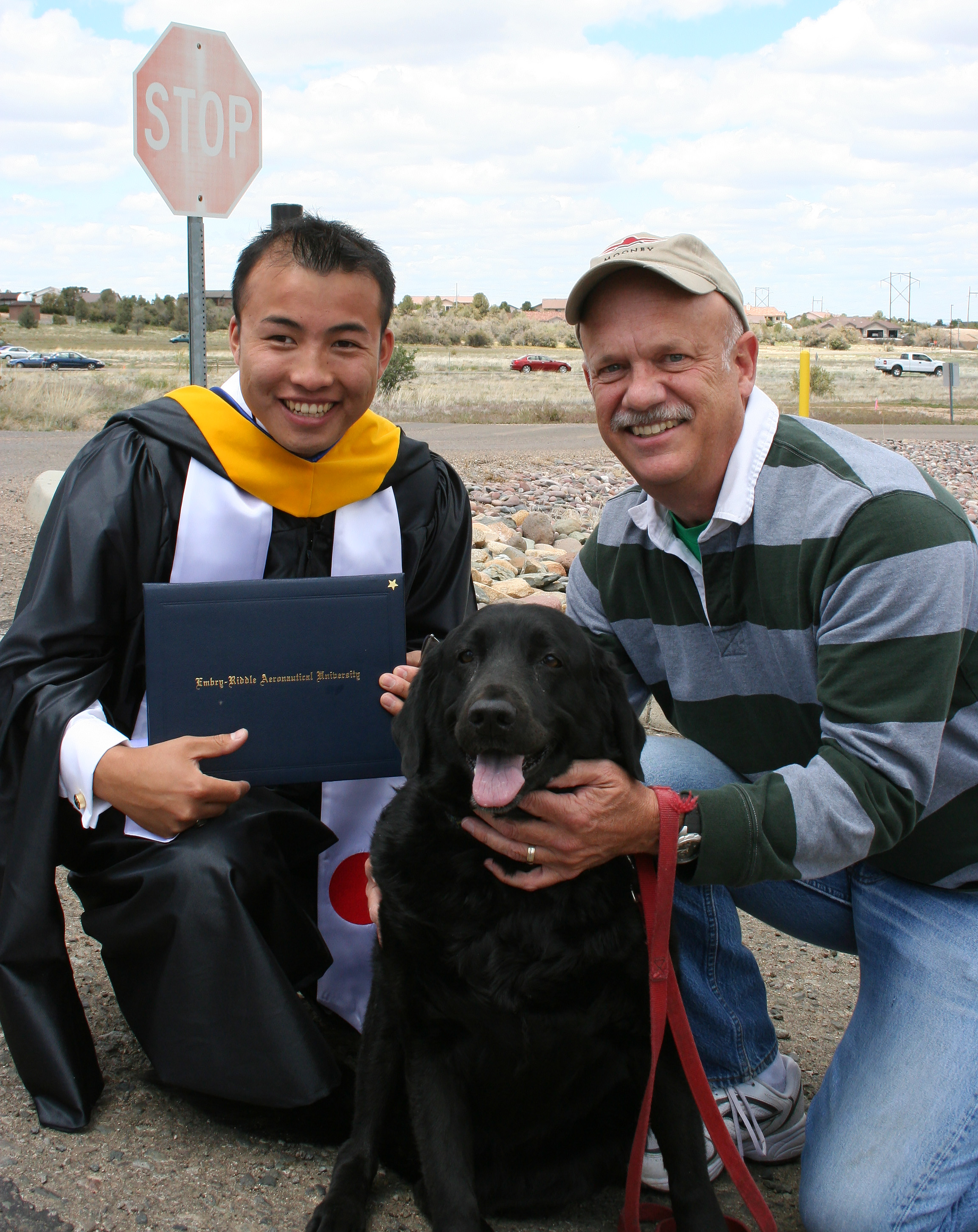 Embry Riddle Aeronautical University teacher Ed Wischmeyer encouraged half-blind pilot Shinji Maeda to pursue his dream. Photo courtesy of Shinji Maeda.