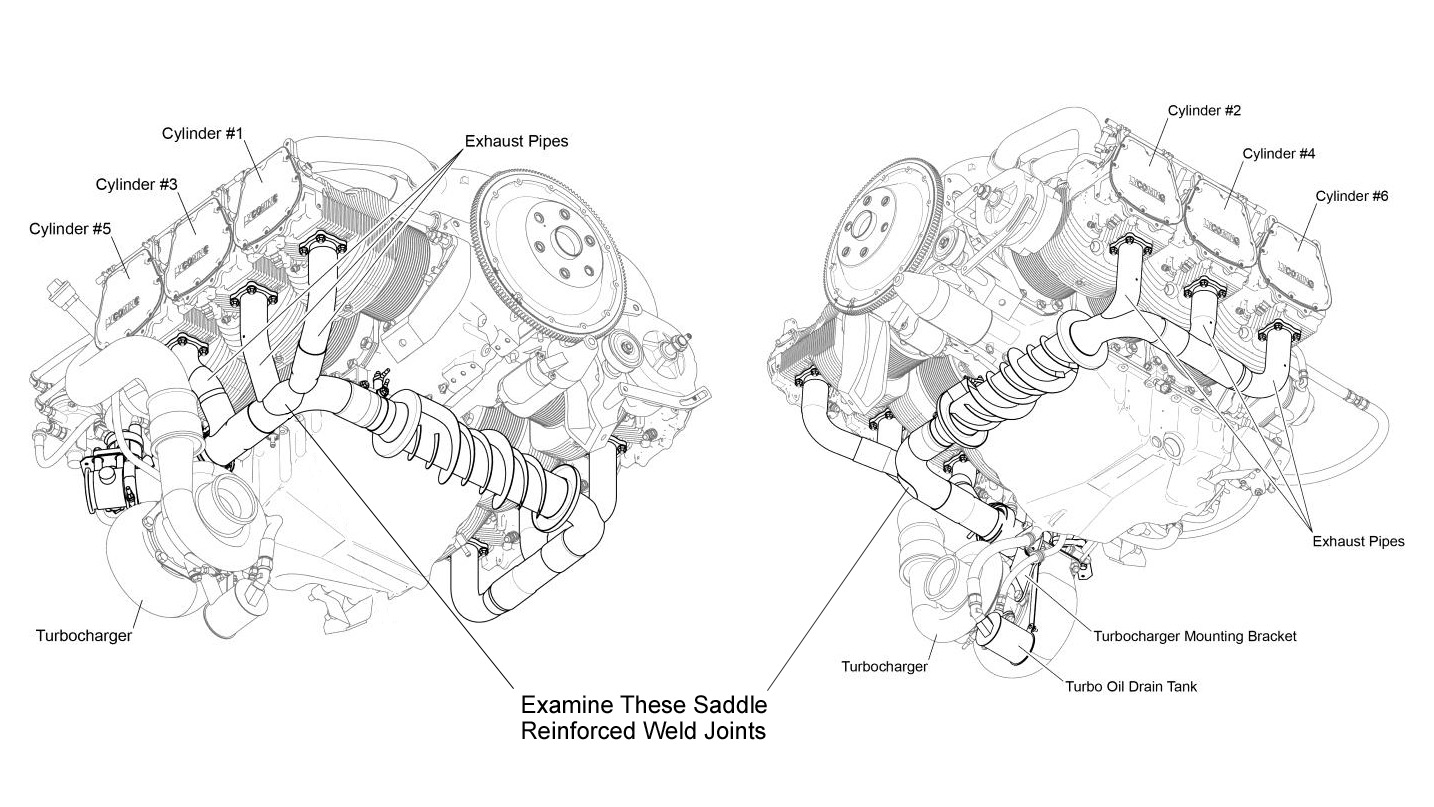 TIO 540AJ1A Bracket P/N 24510021 and P/N 24510022 Engine