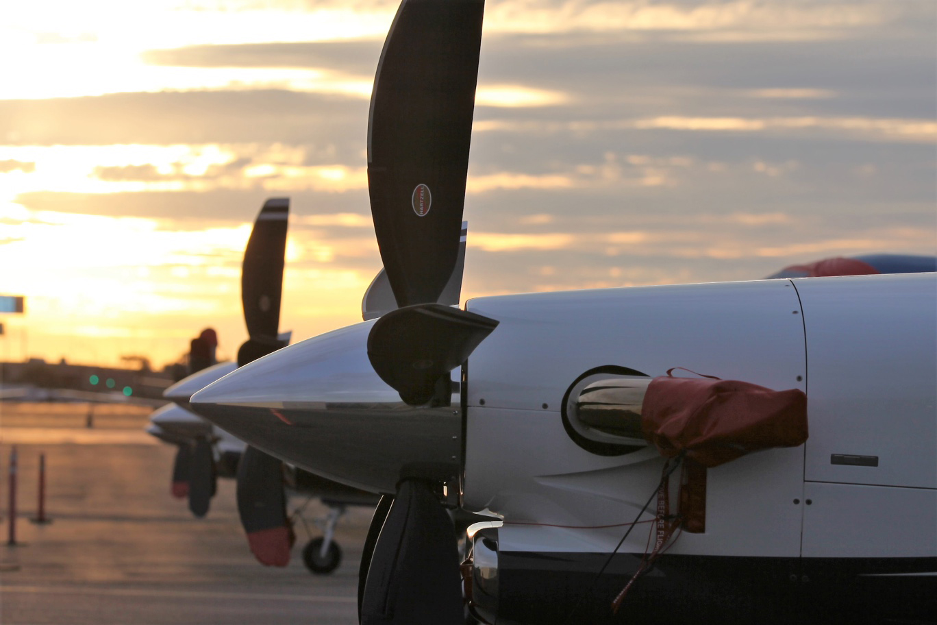 TBMs line up at Arizona's Phoenix Sky Harbor International Airport for the annual TBM Owners and Pilots Association convention.