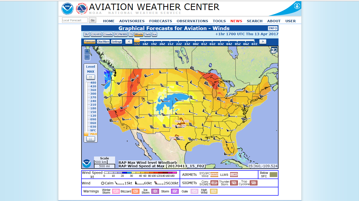 The National Weather Service has turned graphical forecasts operational. Image courtesy of NOAA.