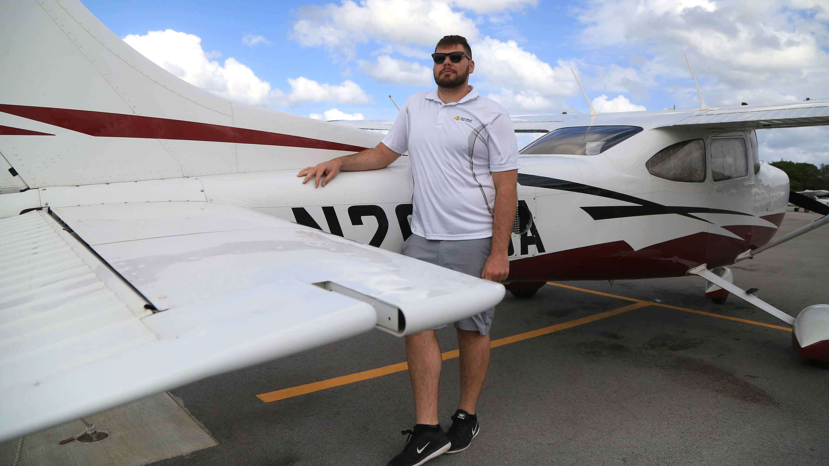 Richard Dragonette, a flight instructor at Palm Beach Flight Training school at Lantana Airport, says the school has  been impacted by the restrictions due to President Trump's Mar-a-Lago visits. Courtesy of Carline Jean, Fort Lauderdale Sun-Sentinel.