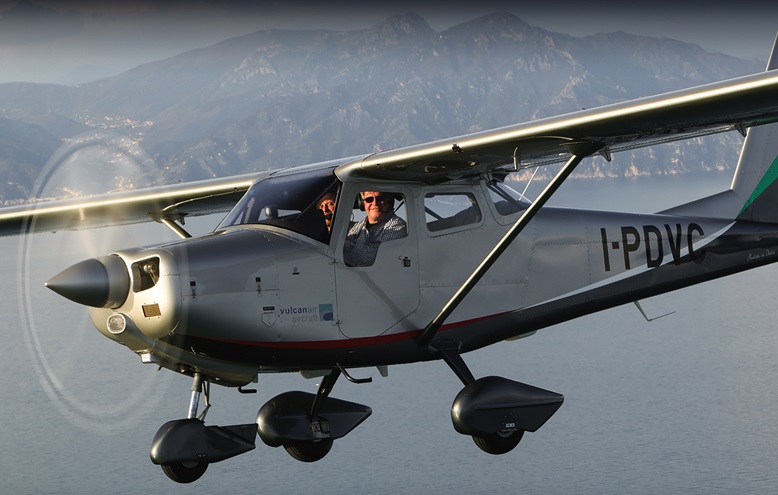 Italian aircraft firm Vulcanair introduced the V1.0 to the U.S., a four-place, high-wing, entry-level Cessna 172 look-alike that will sell for under $260,000. Photo courtesy of Vulcanair.