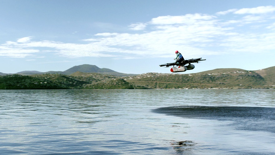 The Kitty Hawk electric ultralight is designed as a recreational vehicle for flights of up to 15 feet over fresh water. Photo courtesy of Kitty Hawk.