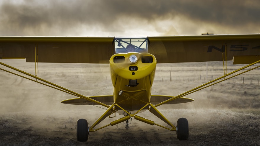 Some aircraft, like the Super Cub pictured here, are made for short takeoffs and landings. Watch as experts fly a Piper Cub, Quest Kodiak, Pilatus PC-12, and more in the Texas STOL Roundup Flight Demonstration at the AOPA Fly-In at Norman, Oklahoma, Sept. 9. Photo by Mike Fizer.