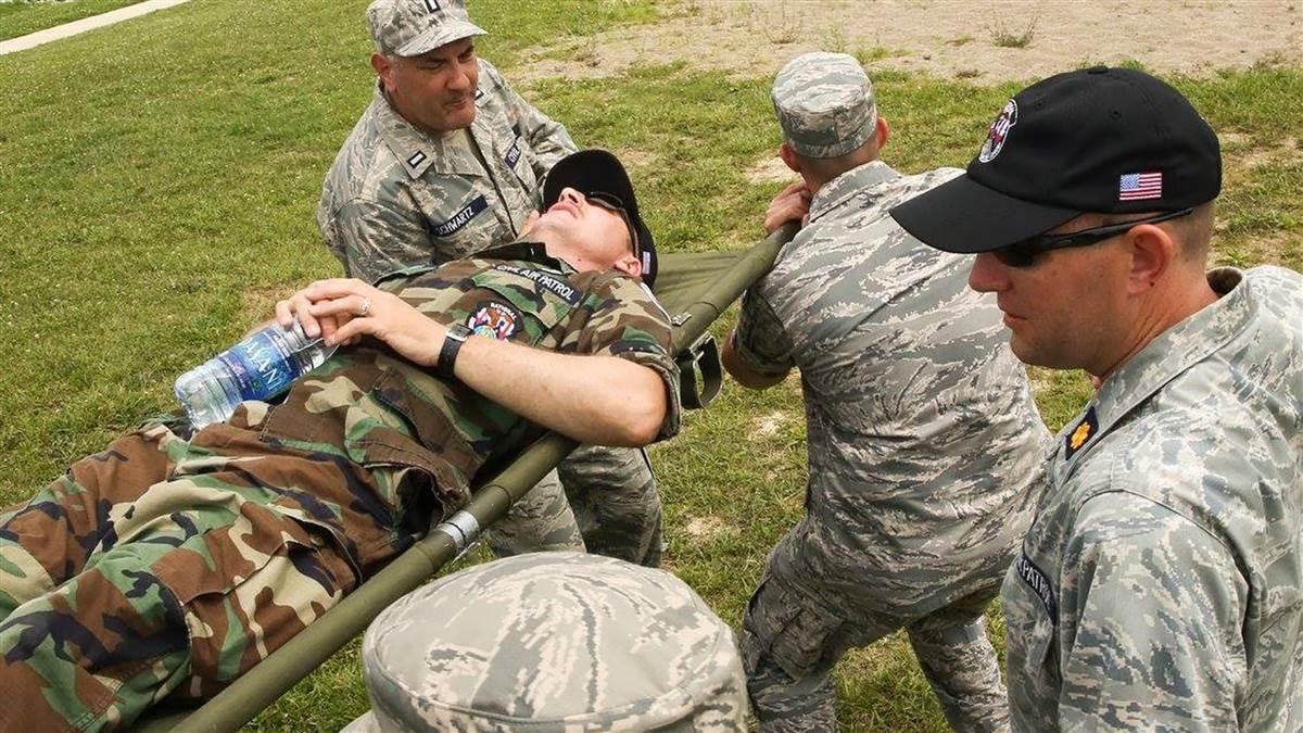 The Civil Air Patrol's summer National Emergency Services Academy taught participants about ground, air, and incident command operations. This photo is from a simulated drill. Photo courtesy of John Desmarais, National Emergency Services Academy.