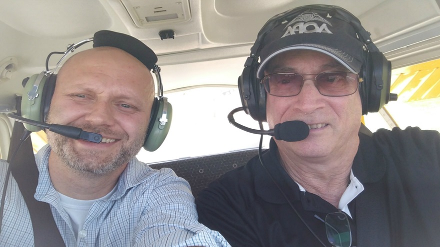 Lukas Svrcek experiences his first general aviation flight last month.
