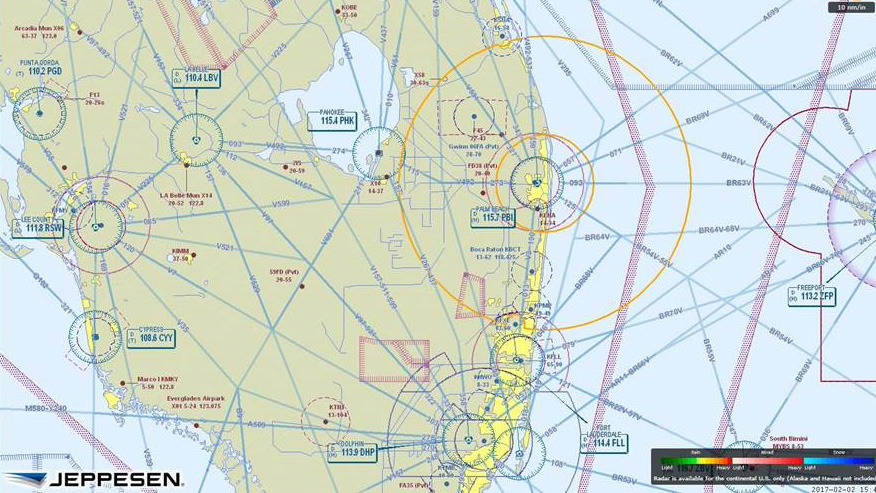 TFR affecting Palm Beach International Airport and Palm Beach County Park Airport.