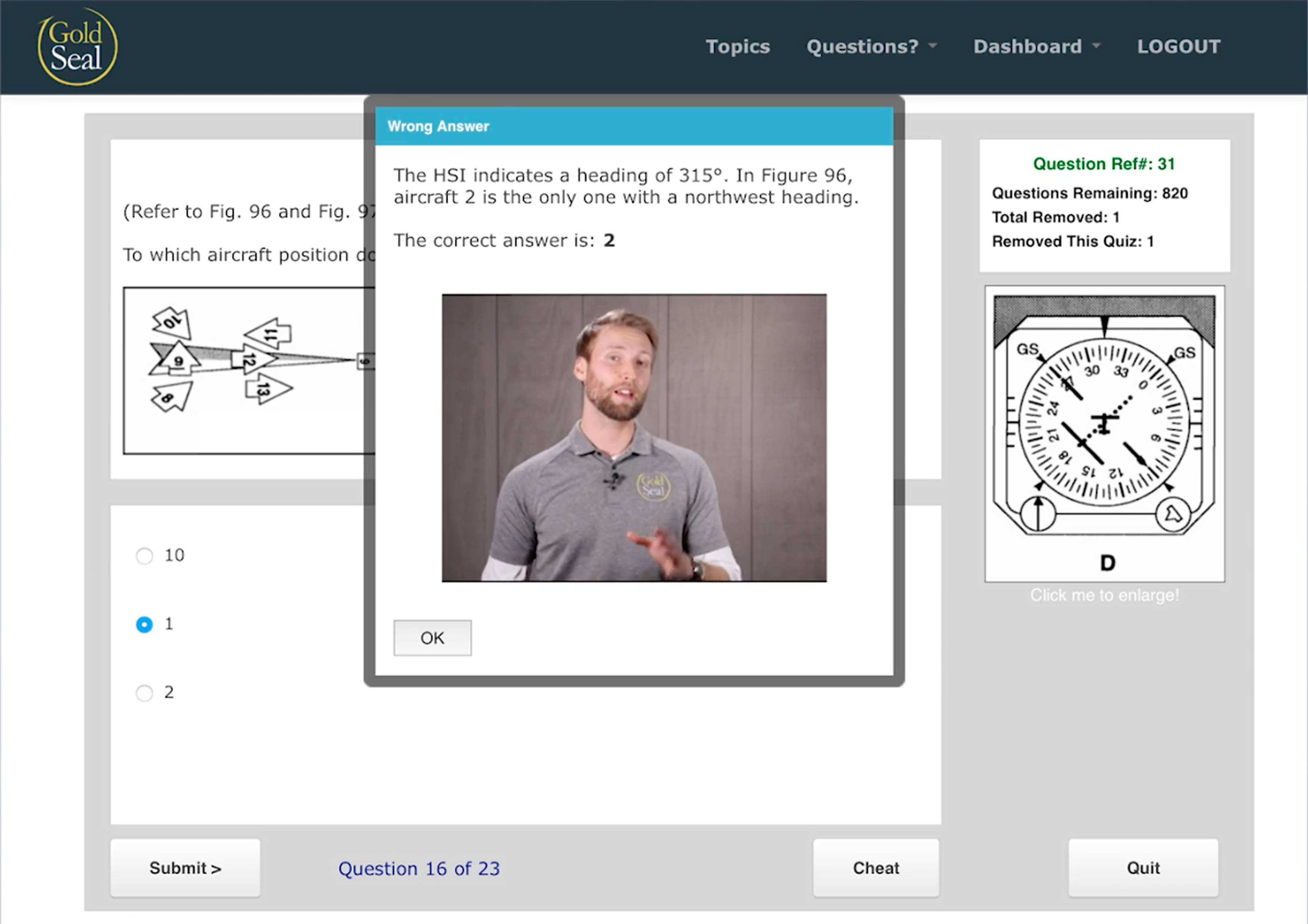 The GoldMethod.com instrument pilot test prep system uses algorithms to eliminate easily answered questions and further challenge pilots studying for their instrument written exam. Photo courtesy of Goldmethod.com.