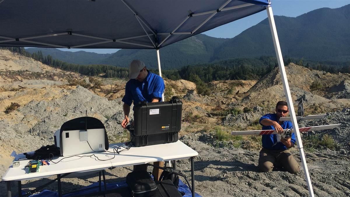 Kat Swain and her fellow volunteer pilots from Roboticists Without Borders flew for months collecting vital data after the 2014 mudslide in Oso, Washington. Photo courtesy of Kat Swain.
