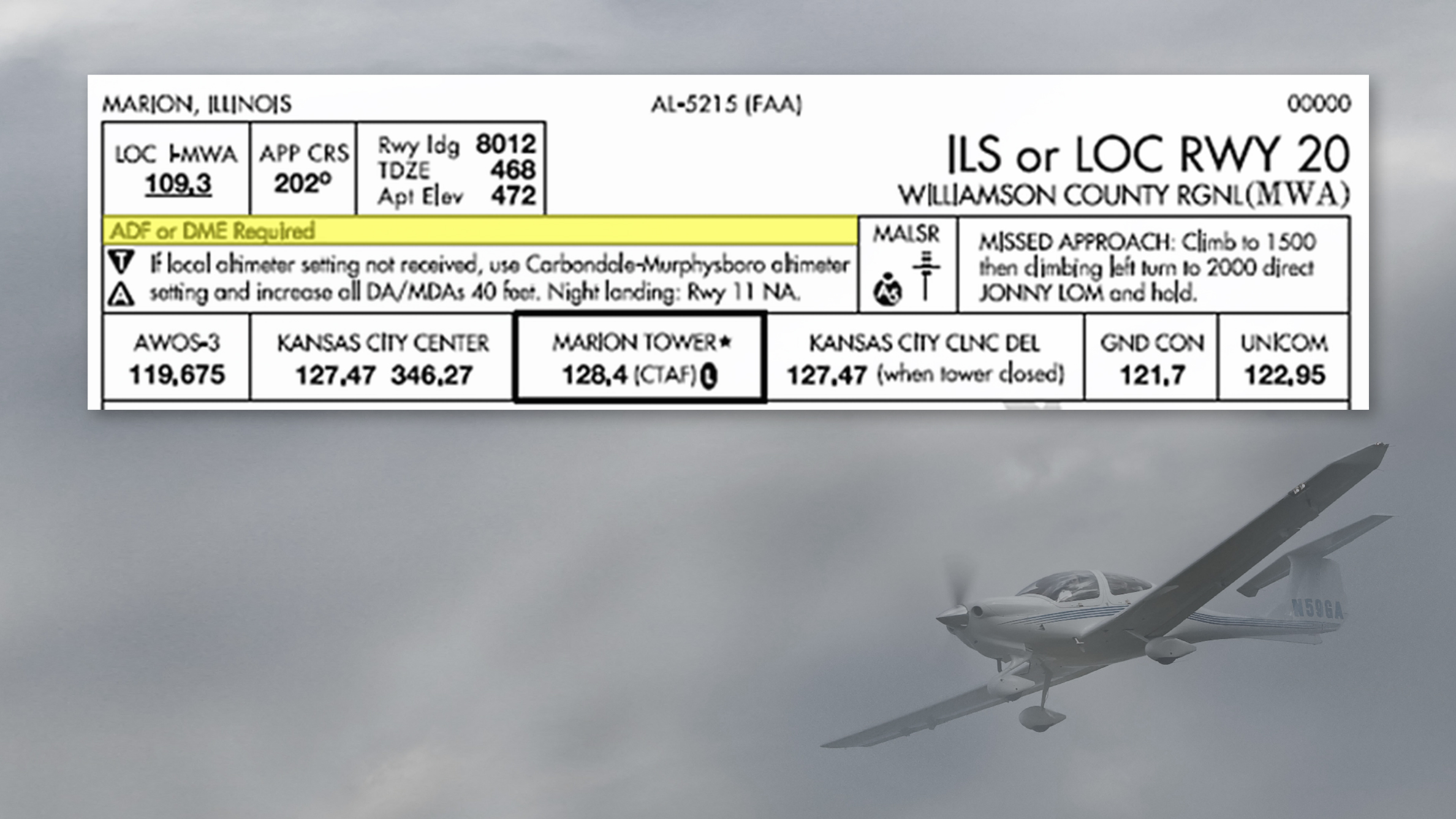 Example of new instrument approach plate.