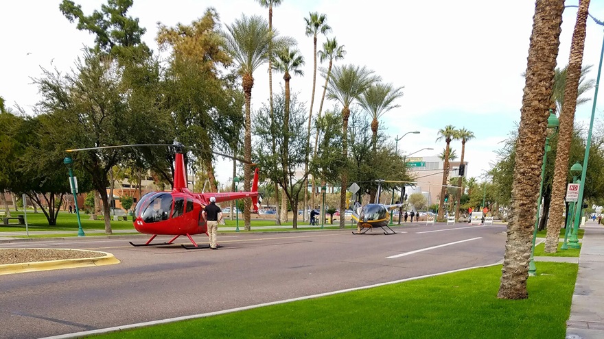 Helicopters on display offer hands-on experience with general aviation aircraft at the Arizona Aviation Day in Phoenix. Photo by Melissa McCaffrey.