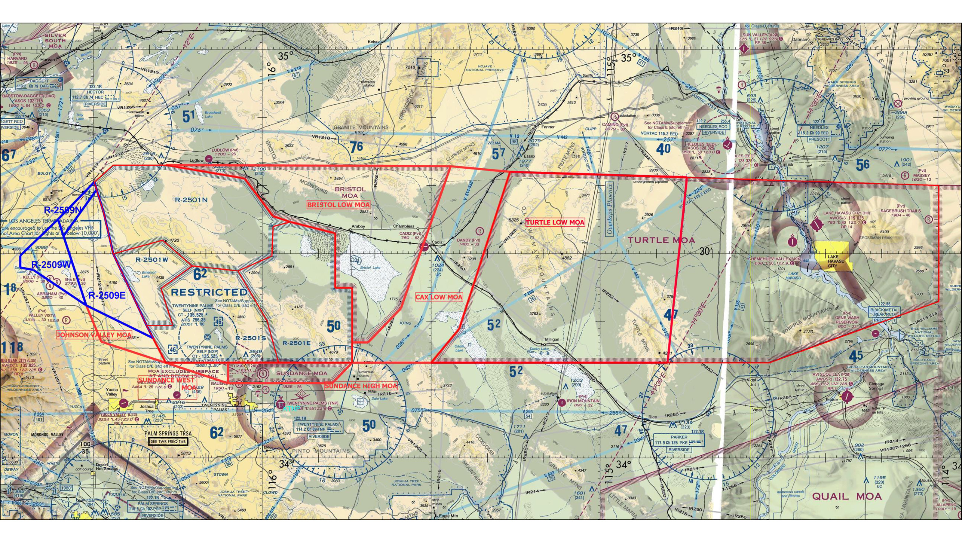 Twentynine Palms temporary special-use airspace. Graphic courtesy of U.S. Marine Corps.