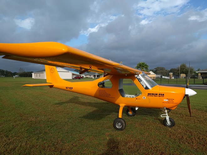 The Merlin personal sport aircraft (PSA) is a single-seat aircraft that can be built for less than $40,000, said Chip Erwin. Photo courtesy of Aeromarine Merlin.