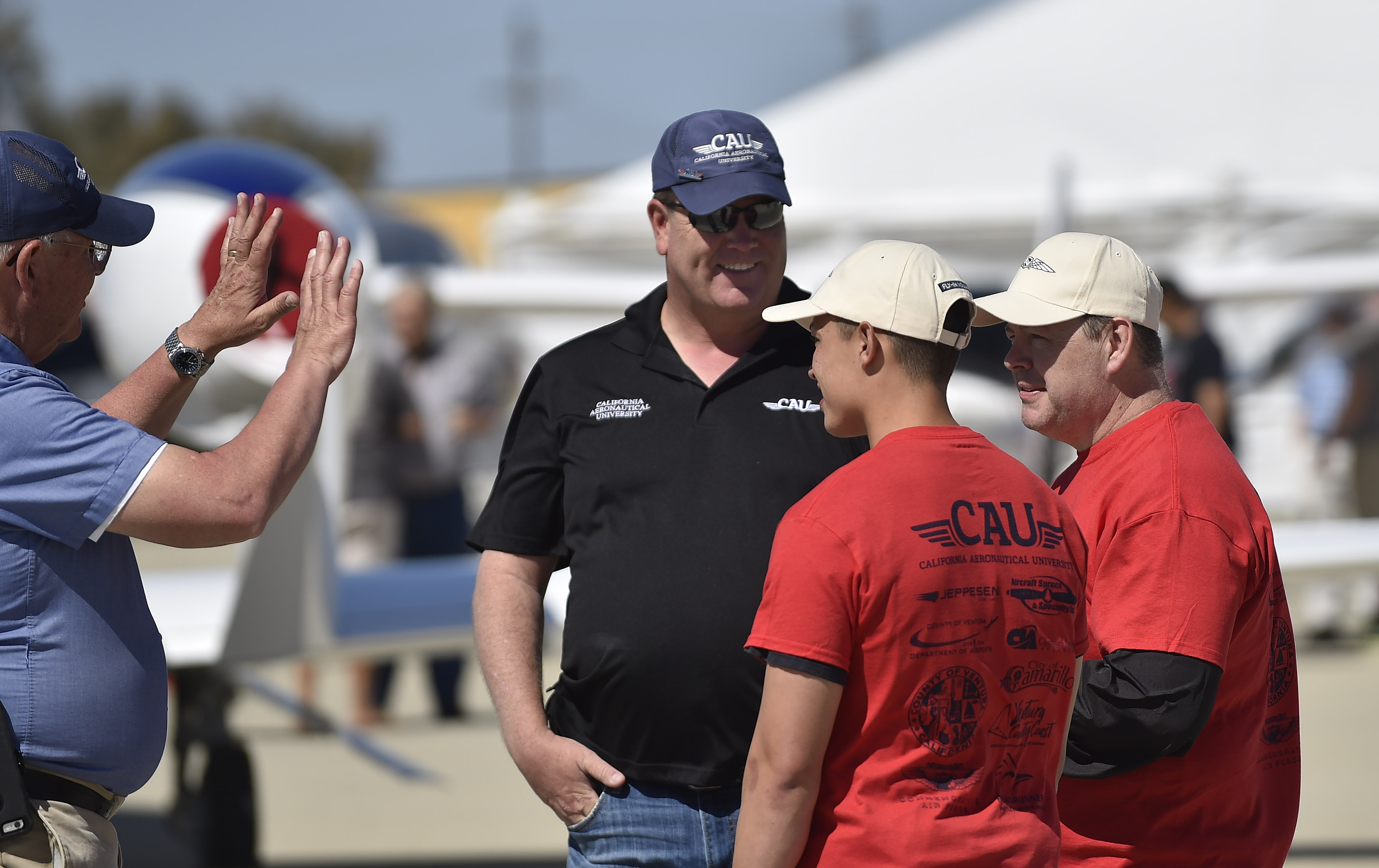 California Aeronautical University President Matt Johnston attends the AOPA Fly-In at Camarillo, California, where the school was the presenting sponsor. Photo by David Tulis.                                        