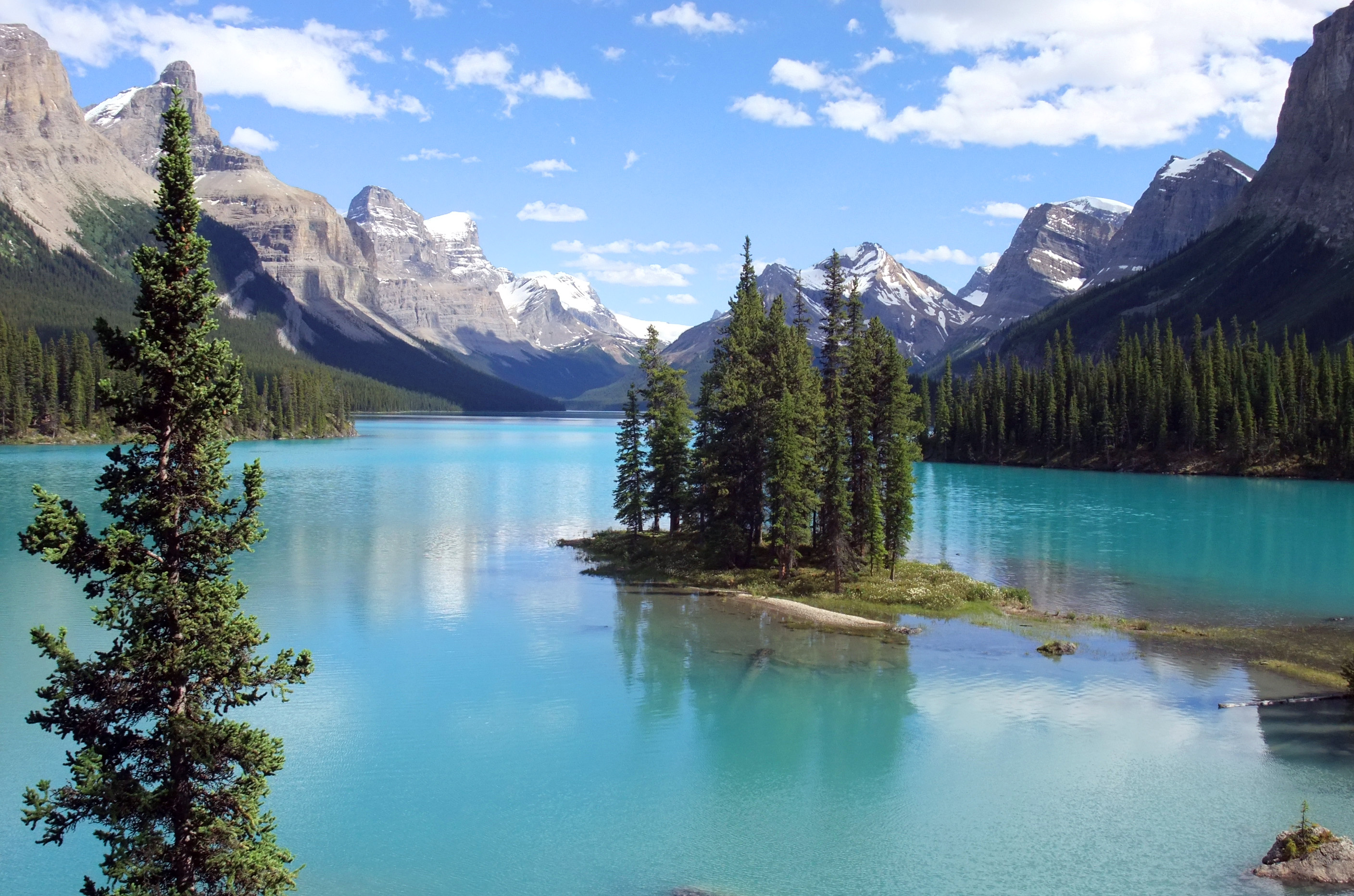 Spirit Island (actually a peninsula) on Maligne Lake is one of Canada’s most-photographed spots. Reach it via a 90-minute scenic cruise. Photo by Tim1226 via Flickr.