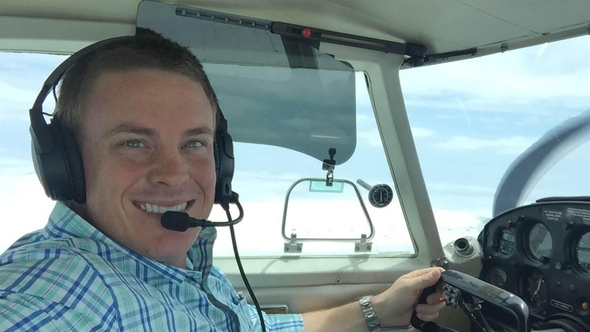 Zack Schmidt flies a Learjet for an air ambulance.