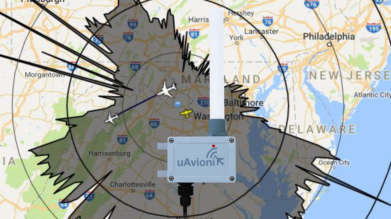 PingStation photo and underlying graphic courtesy of uAvionix. 