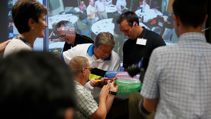 AOPA is working with high schools to incorporate aviation into science, technology, engineering, and math education. Teachers recently visited AOPA headquarters to field test an aviation curriculum. Photo by Christopher Rose.