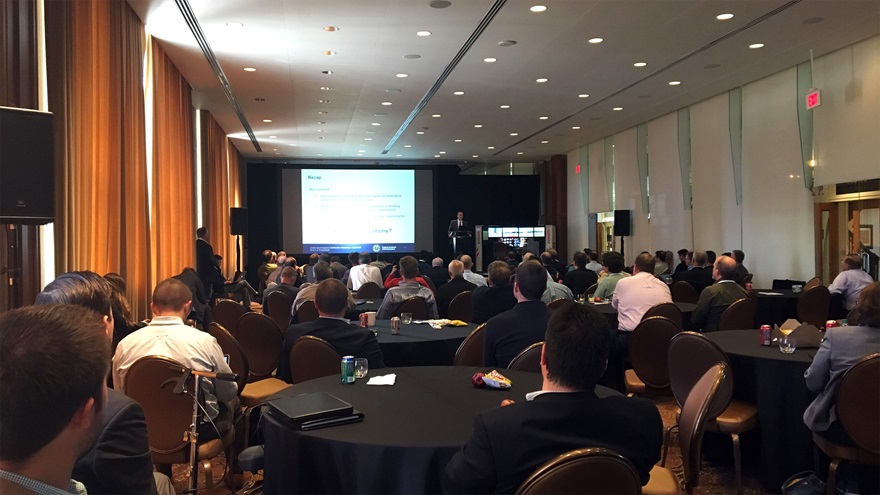 The General Aviation Manufacturers Association hosted a well-attended briefing April 27 in Dallas on the revamped Part 23 rule that takes effect in August. Photo by David Oord. 