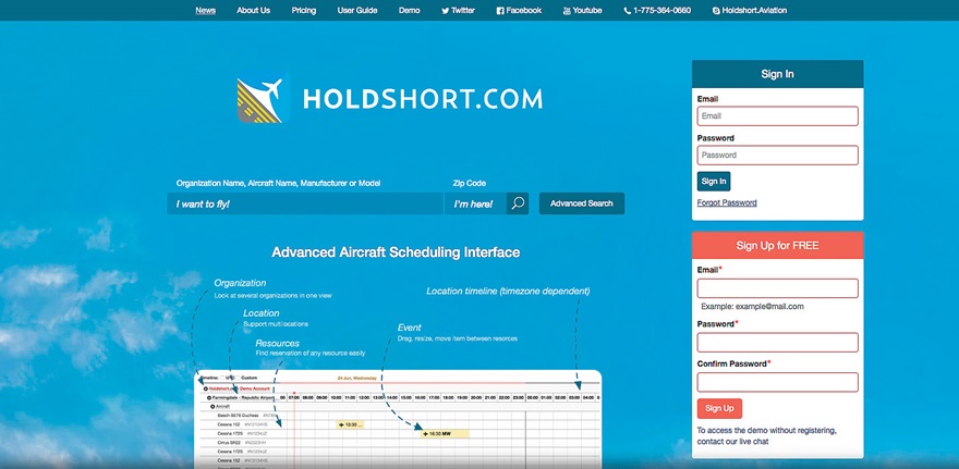 Holdshort introduced a mobile app for the aircraft and flight scheduling system to help pilots on the go. Photo courtesy of Holdshort.