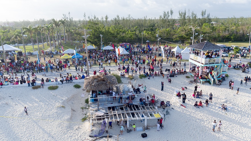 Aerial view of Taino Beach taken during a break in the aerial action during the Grand Bahama Air Show May 20.