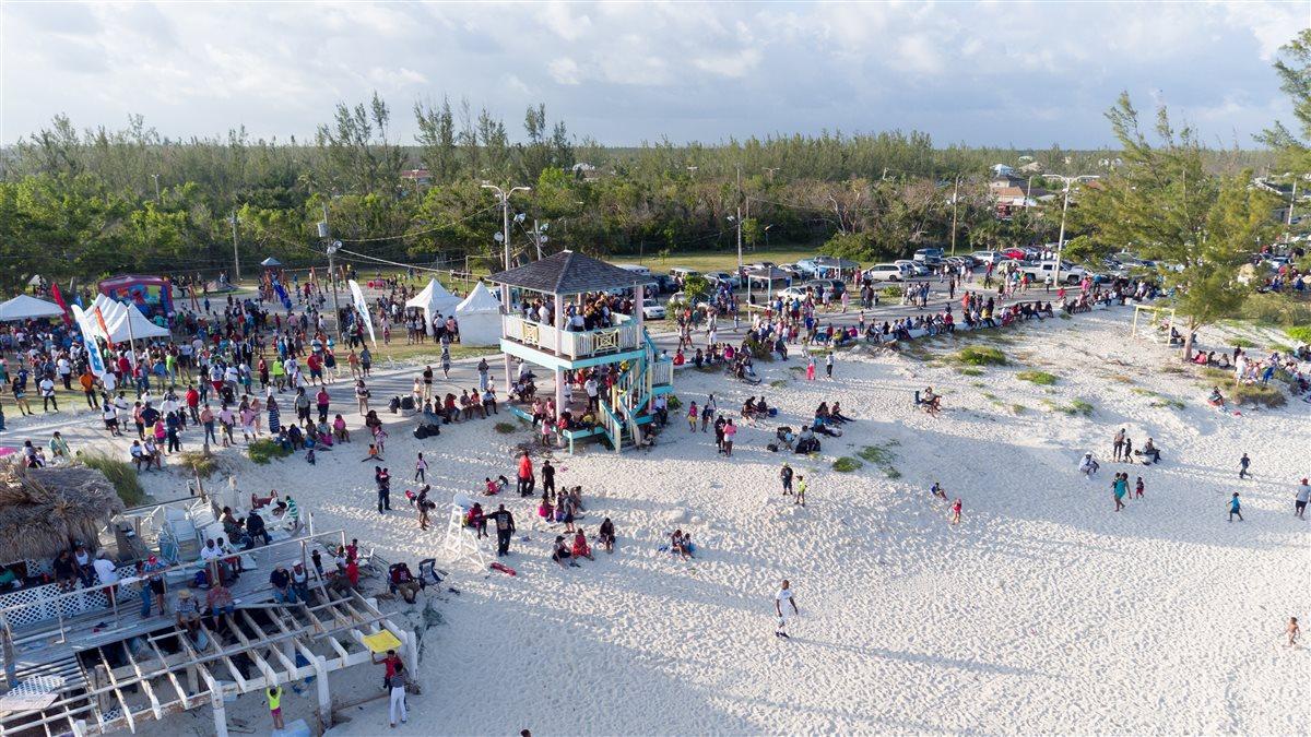 Aerial view of Taino Beach taken during a break in the aerial action during the Grand Bahama Air Show May 20. Jim Moore photo.