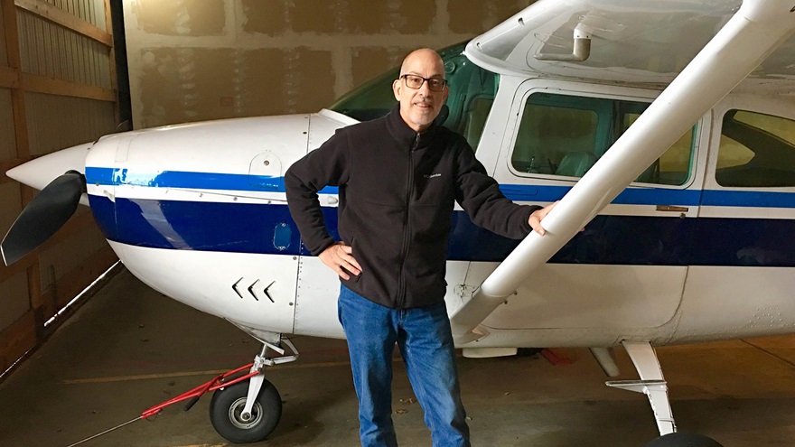 Bryant Paulsen with the Chuckanut Flying Club Cessna 182 at Bellingham International Airport in Washington. Photo by Susan Paulsen.