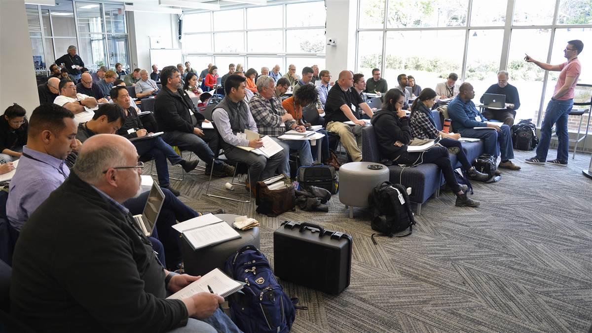 Drone Journalism School participants learn best practices from news industry professionals. Photo by David Tulis.                                                                                                                                                                                  