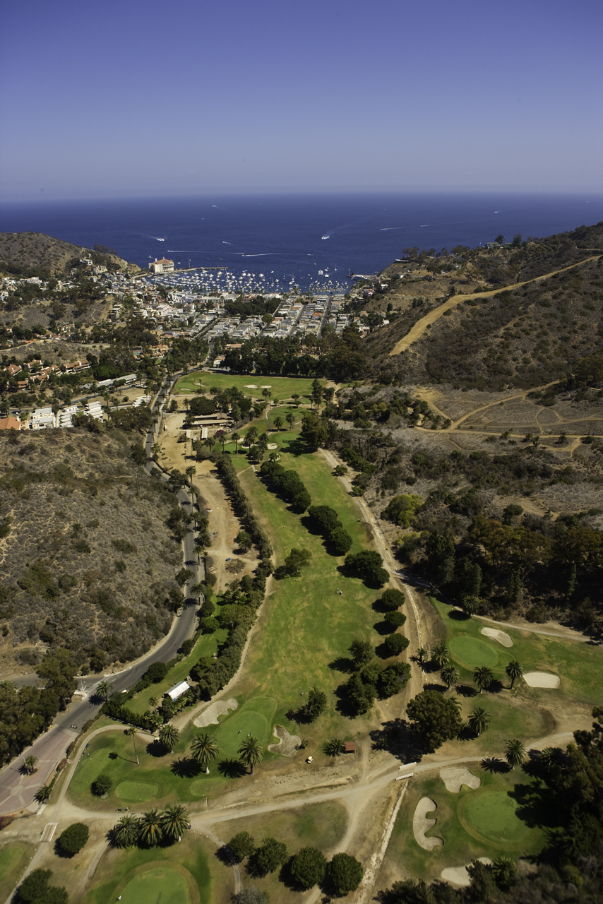 Flying over the Catalina Island Golf Course toward Avalon, Catalina Island. Photo by Crista Worthy.