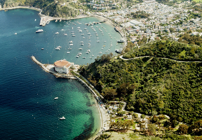 Catalina’s famous casino and the Avalon Harbor. Photo by Crista Worthy.