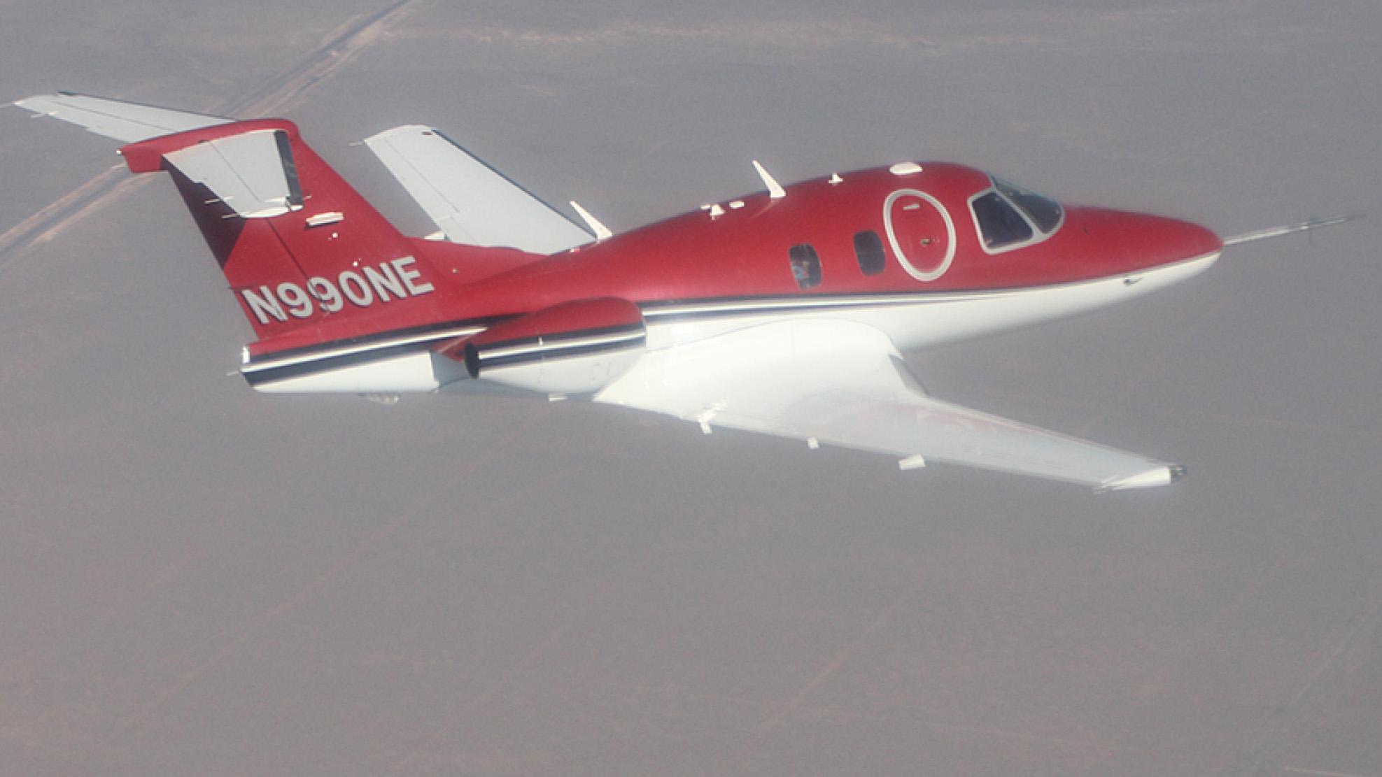 One Aviation mounted the wings of the Eclipse 700 now in development on an Eclipse 550 for testing, the company announced. Photo courtesy of One Aviation. 