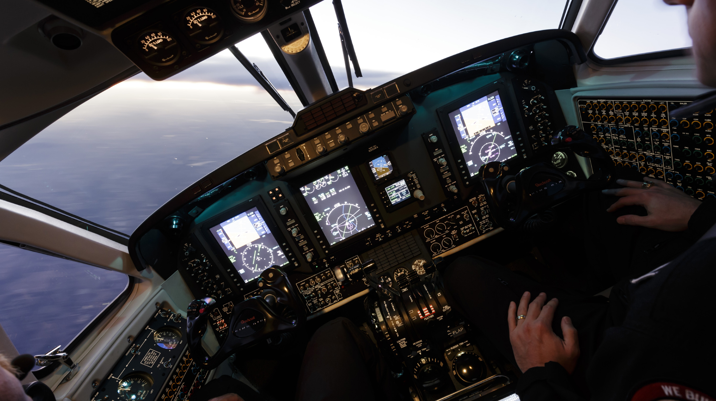 Textron's Beechcraft Special Missions King Air 350ER with the Rockwell Collins Pro Line 21 avionics package. Photo by Mike Fizer.