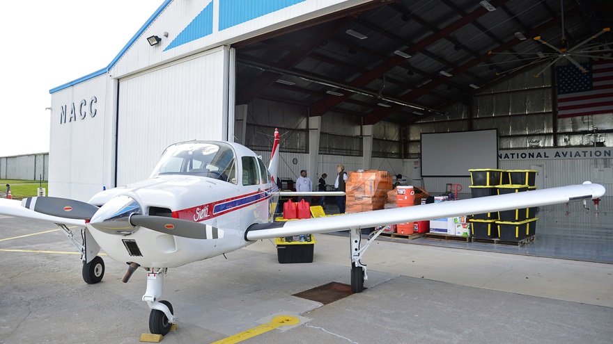 AOPA participated in relief donations for Hurricane Harvey and Hurricane Irma, two devastating late-summer storms that swept through Texas, Louisiana, and Florida. The National Aviation Community Center in Frederick, Maryland, was the local staging point for supplies headed toward the hard-hit states. Photo by David Tulis.